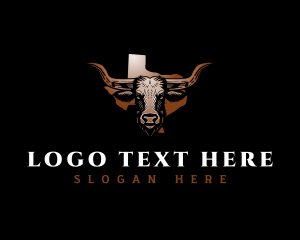 Map - Texas Long Horn logo design