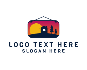 Plate - Sunrise Woods Lodging logo design