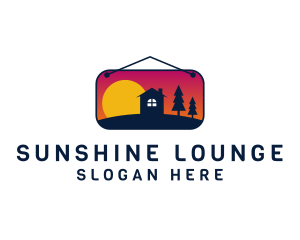 Sunrise Woods Lodging logo design