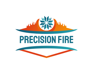 Fire Ice Snowflake Flame logo design