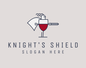 Knight - Wine Knight Warrior logo design