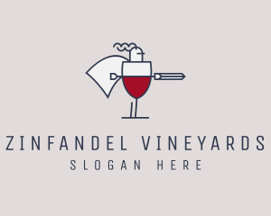 Wine Knight Warrior  logo design