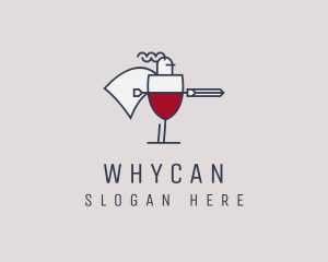 Wine Tasting - Wine Knight Warrior logo design