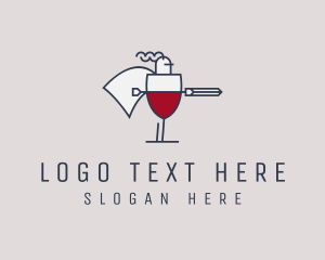 Wine Tasting - Wine Knight Warrior logo design