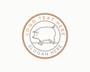 Butcher - Pig Animal Livestock logo design