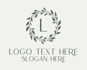 Organic Leaves Wreath Logo