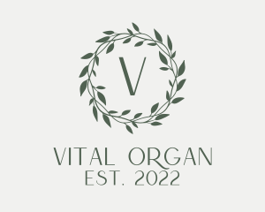 Organic Leaves Wreath logo design