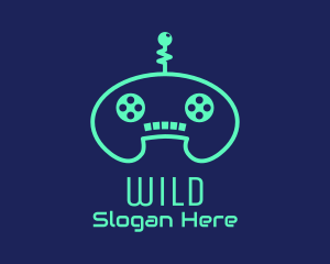 Gaming Equipment - Green Alien Gamepad logo design