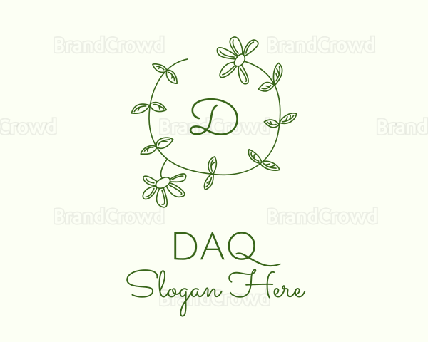 Daisy Flower Plant Wreath Logo