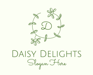 Daisy - Daisy Flower Plant Wreath logo design
