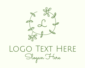 Daisy Flower Plant Wreath Logo