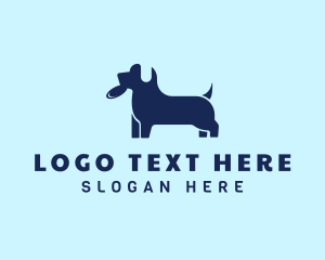 Blue Puppy - Blue Pet Dog Animal logo design
