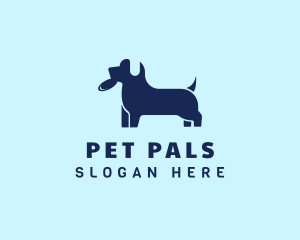 Blue Pet Dog Animal logo design