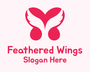 Red Heart Wings logo design