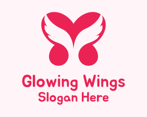 Red Heart Wings logo design