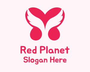 Red Heart Wings logo design