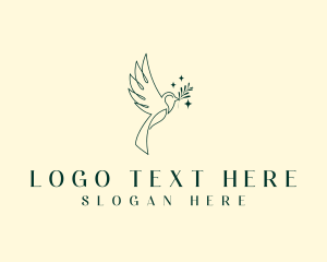 Dove - Nature Leaf Dove logo design