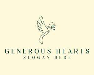 Philanthropy - Nature Leaf Dove logo design
