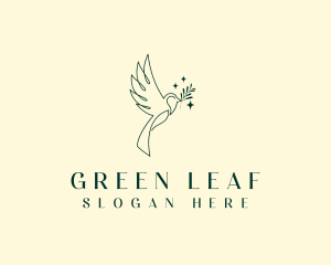 Nature Leaf Dove logo design