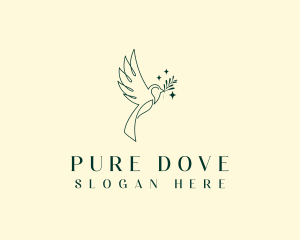 Nature Leaf Dove logo design