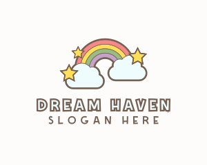 Bedtime - Rainbow Cloud Star logo design