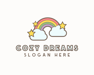 Rainbow Cloud Star logo design