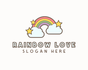 Rainbow Cloud Star logo design