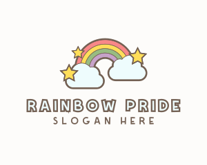 Rainbow Cloud Star logo design