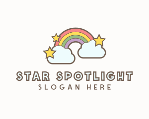 Rainbow Cloud Star logo design