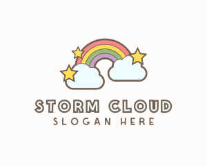 Rainbow Cloud Star logo design