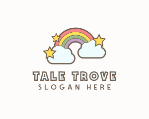 Rainbow Cloud Star logo design