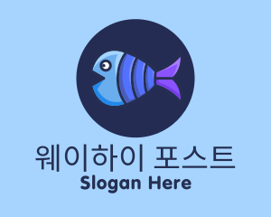 Blue Purple Fish logo design