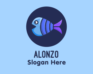 Blue Purple Fish logo design