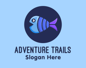 Blue Purple Fish logo design