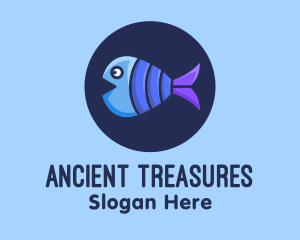 Blue Purple Fish logo design