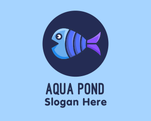 Blue Purple Fish logo design