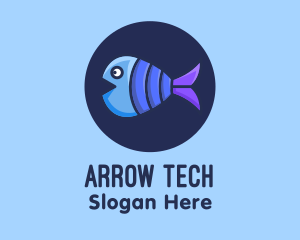 Blue Purple Fish logo design