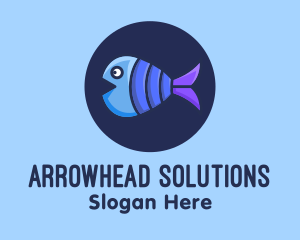 Blue Purple Fish logo design