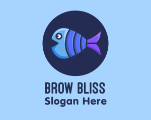 Blue Purple Fish logo design