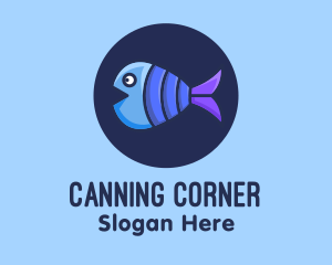 Blue Purple Fish logo design