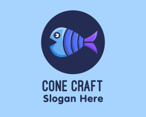 Blue Purple Fish logo design