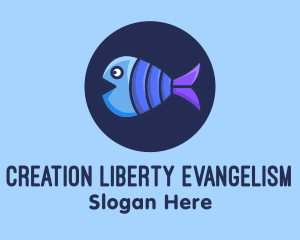 Blue Purple Fish logo design