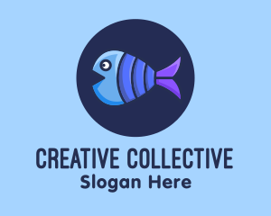 Blue Purple Fish logo design