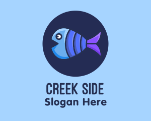 Blue Purple Fish logo design