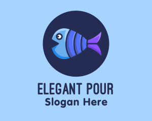 Blue Purple Fish logo design