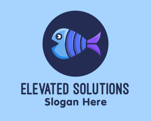 Blue Purple Fish logo design