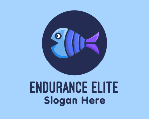 Blue Purple Fish logo design