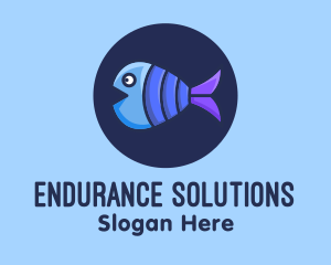 Blue Purple Fish logo design