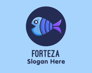 Blue Purple Fish logo design