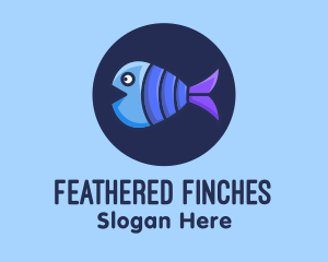 Blue Purple Fish logo design